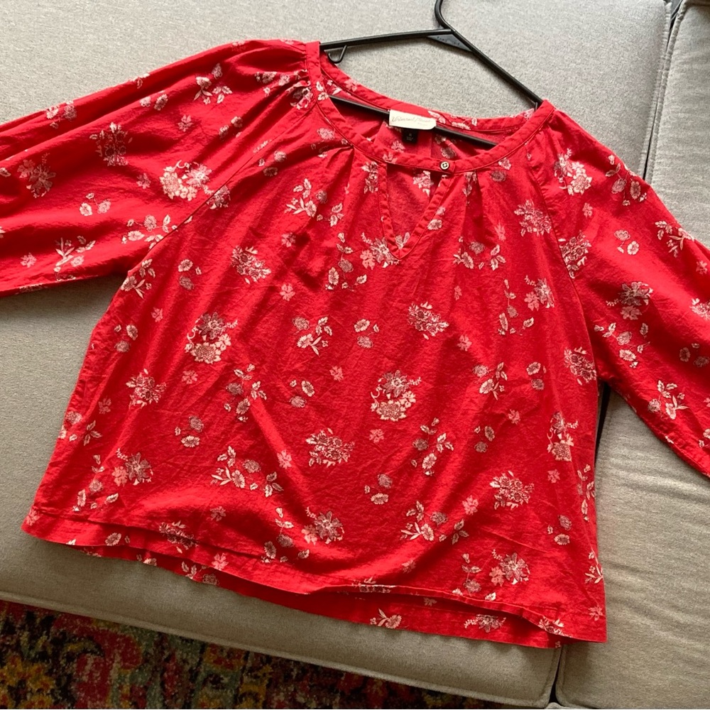 Cute red cotton peasant top from Target. Size XL